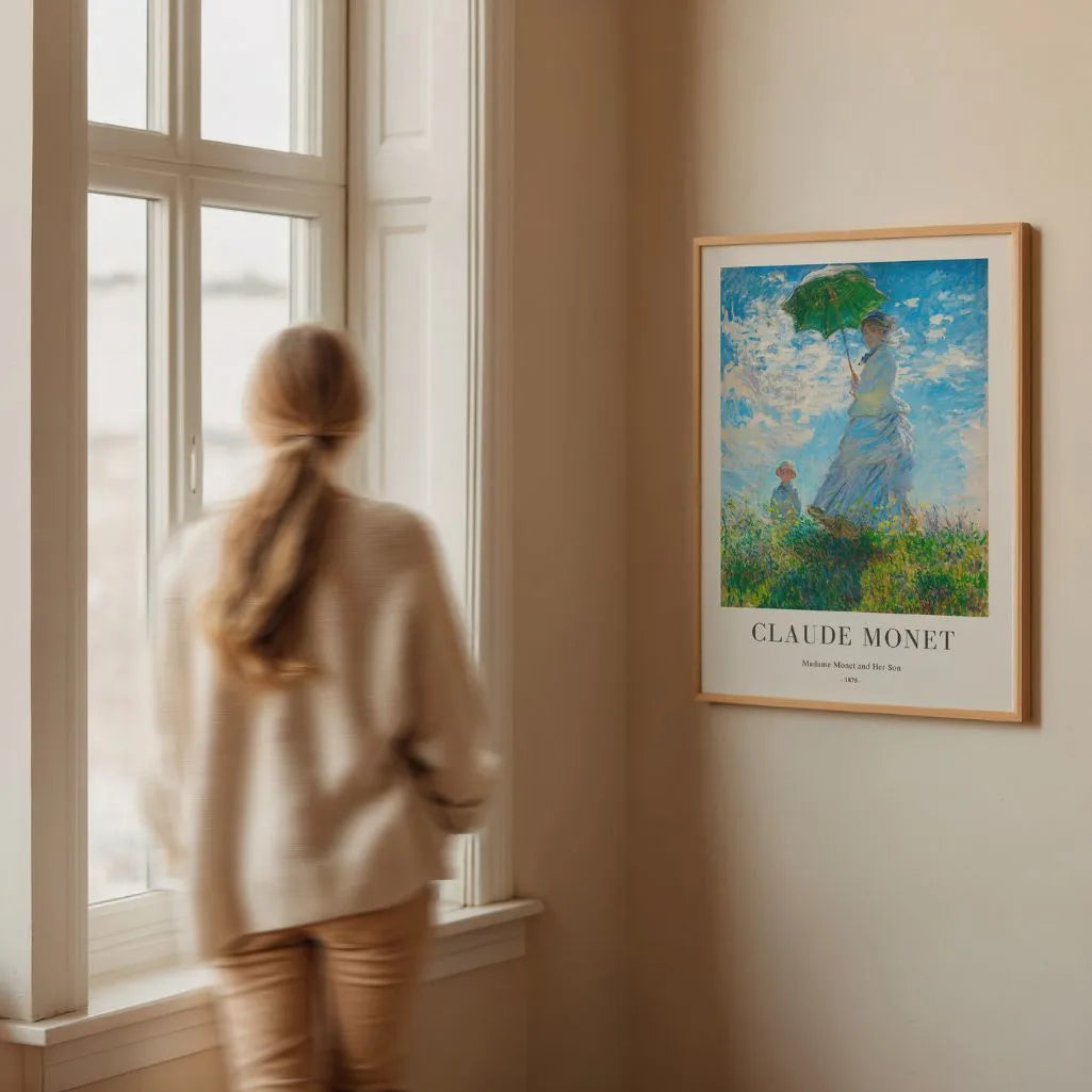 Claude Monet – Madame Monet mit Sonnenschirm Poster, 1875