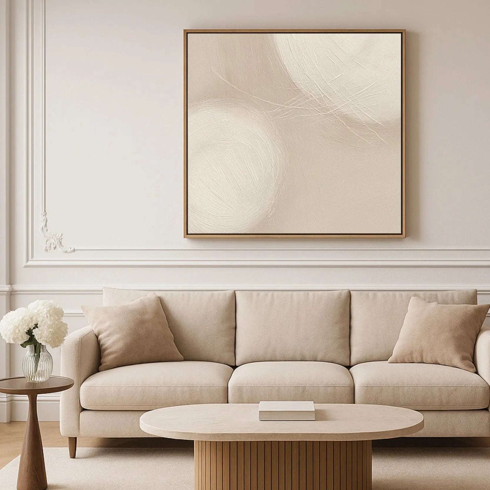 Gerahmtes Leinwandbild – Beige Harmonie