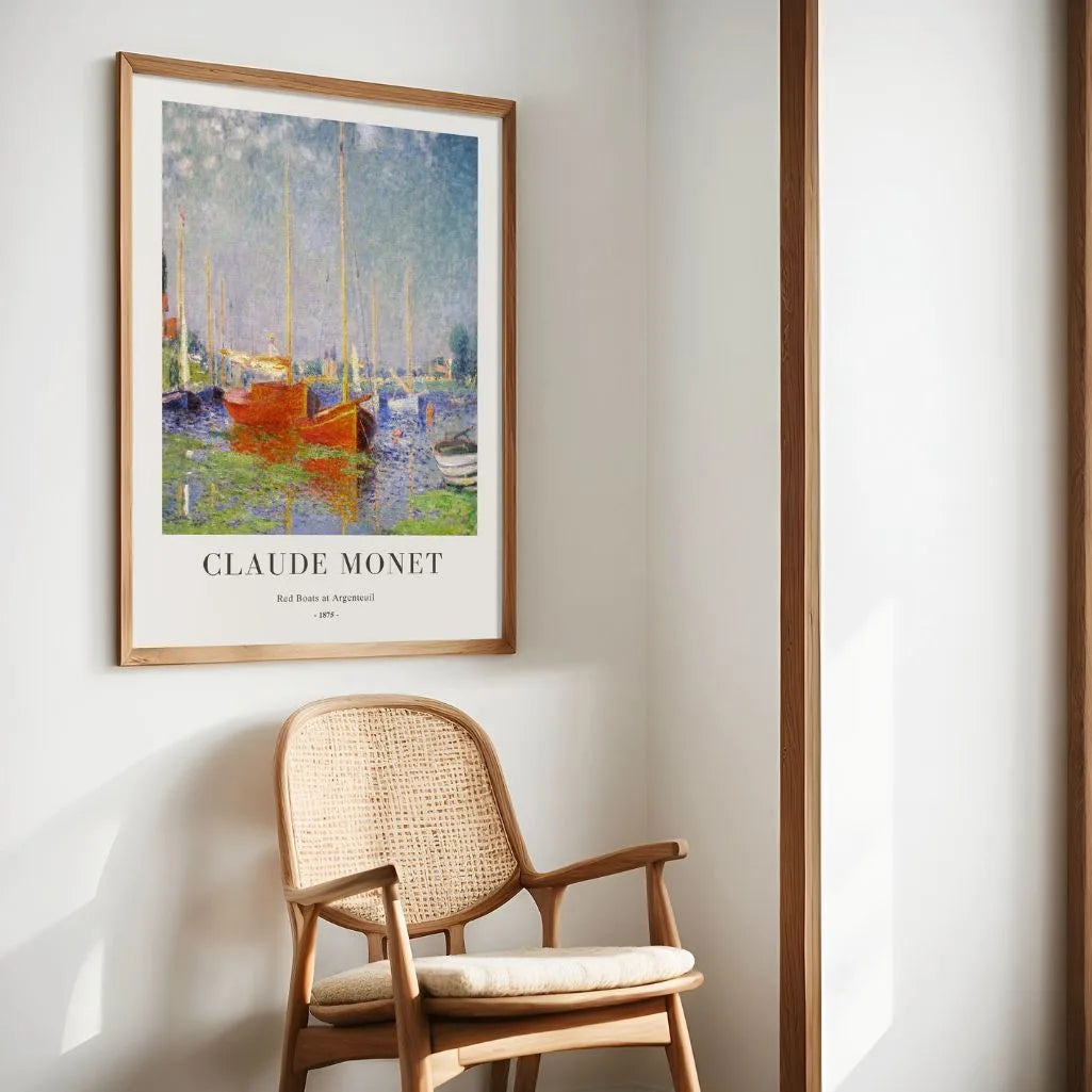 Claude Monet Poster – Rote Boote bei Argenteuil