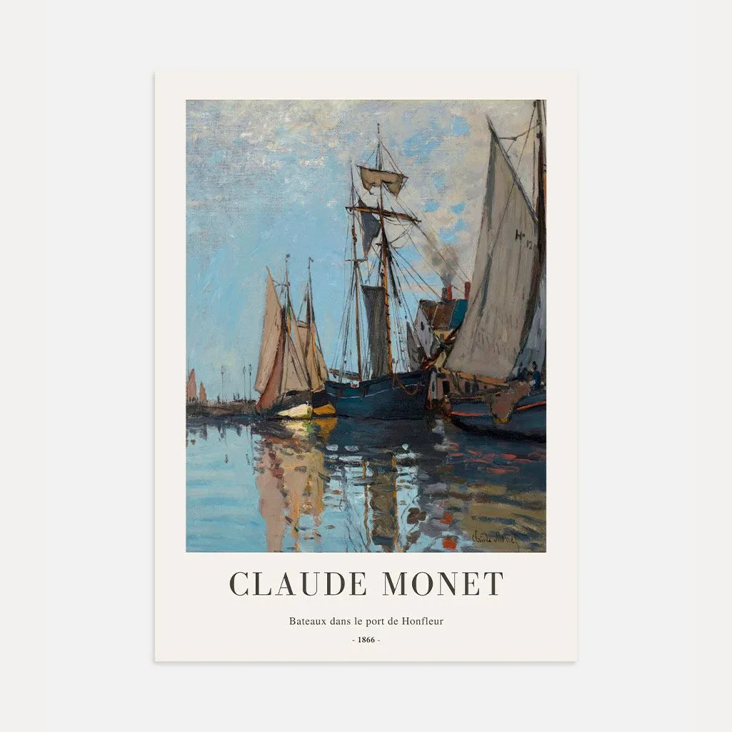 Claude Monet – Boote im Hafen von Honfleur Poster