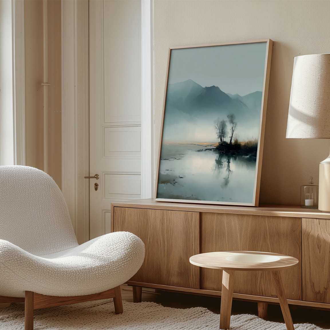 Gerahmtes Leinwandbild - Bergsee Landschaft