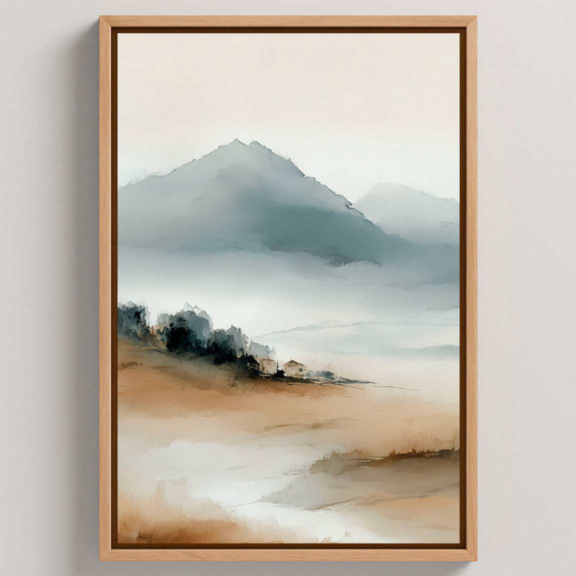 Gerahmtes Leinwandbild - Aquarelllandschaft