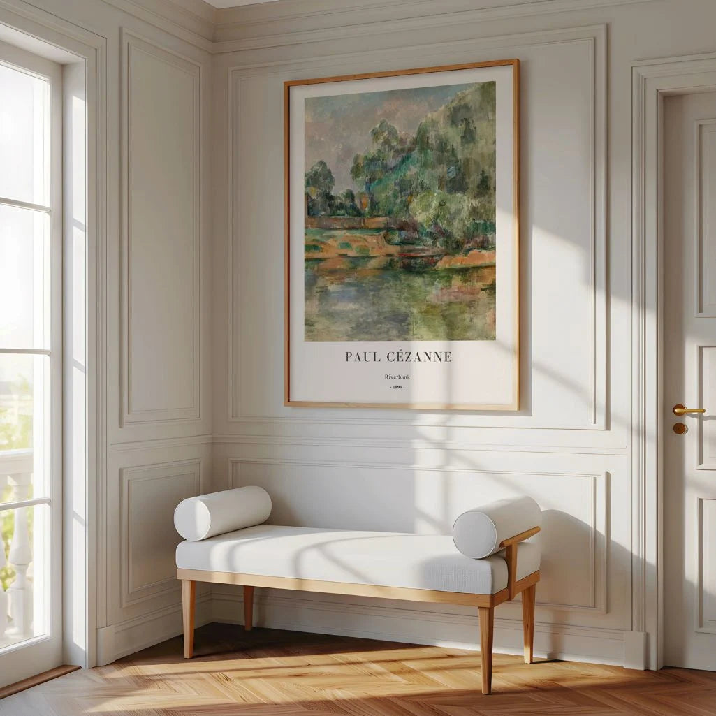 Paul Cézanne – Flussuferlandschaft Hochformat Poster