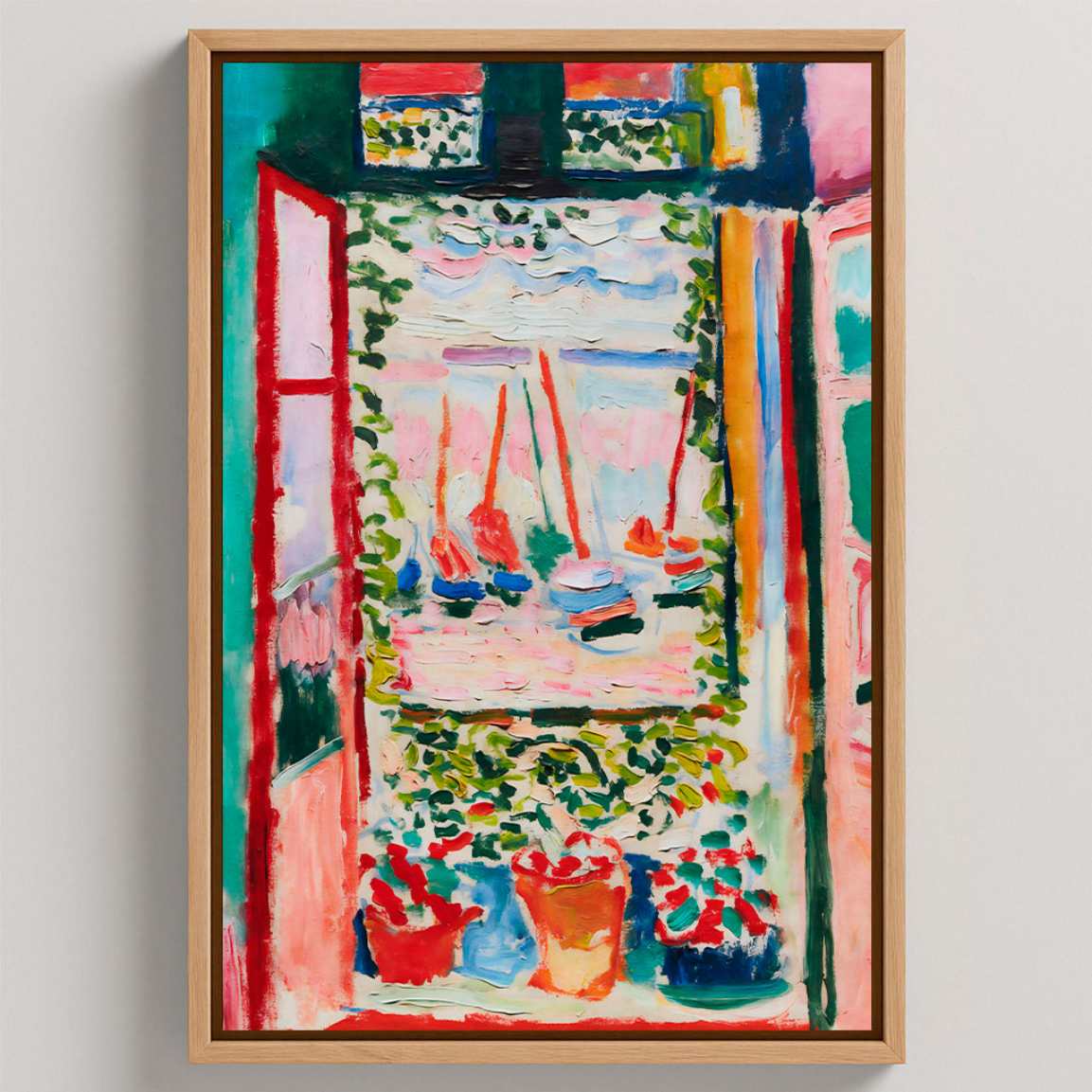 Gerahmtes Leinwandbild – Das offene Fenster