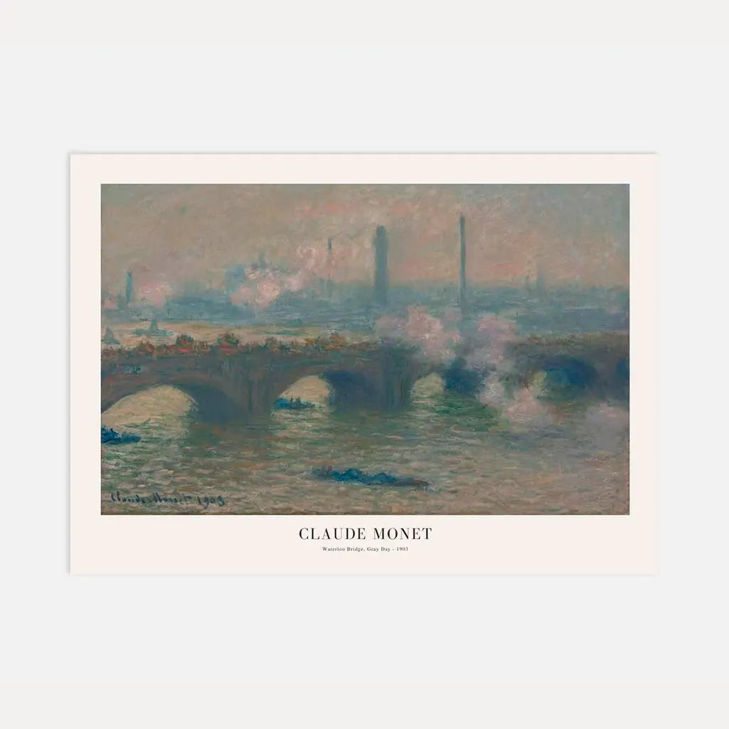 Claude Monet – Waterloo Bridge, Grauer Tag Poster