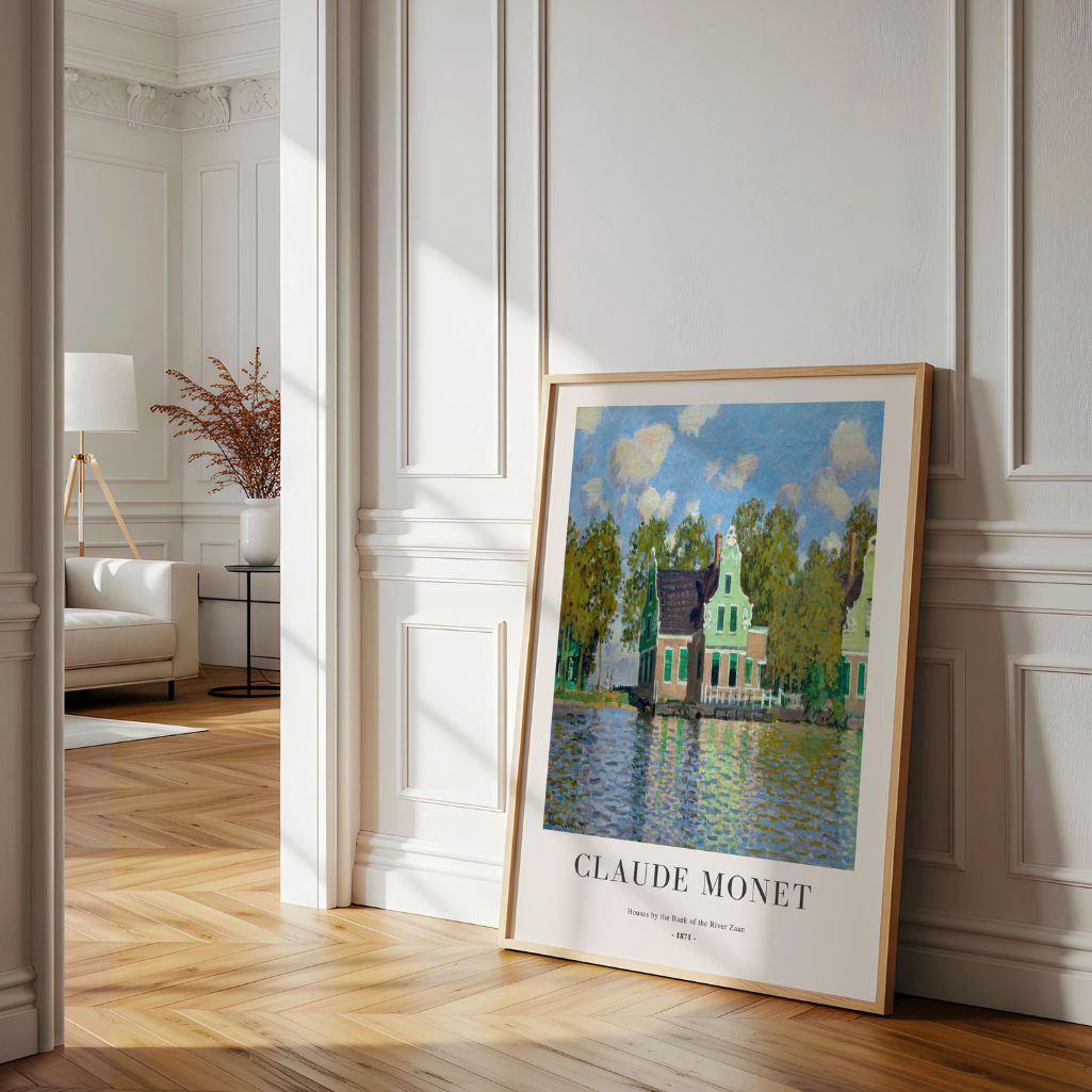 Claude Monet – Häuser am Ufer der Zaan (1871) Poster