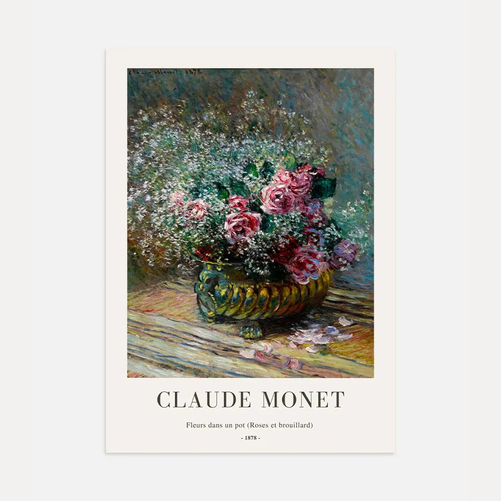 Claude Monet – Rosen im Topf Poster