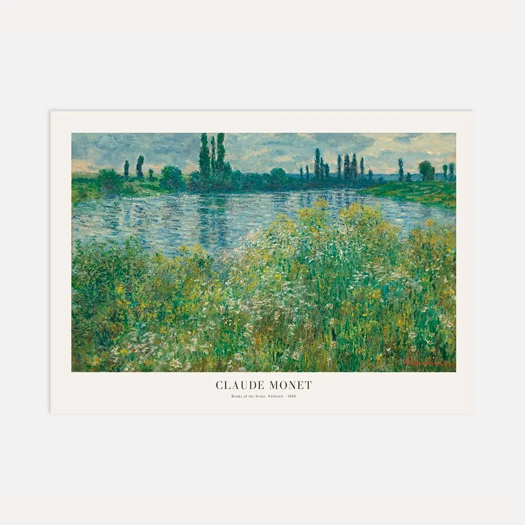 Claude Monet – Ufer der Seine bei Vétheuil Poster
