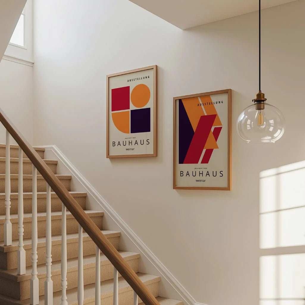 Bauhaus Rot Abstraktion – 2er Poster-Set