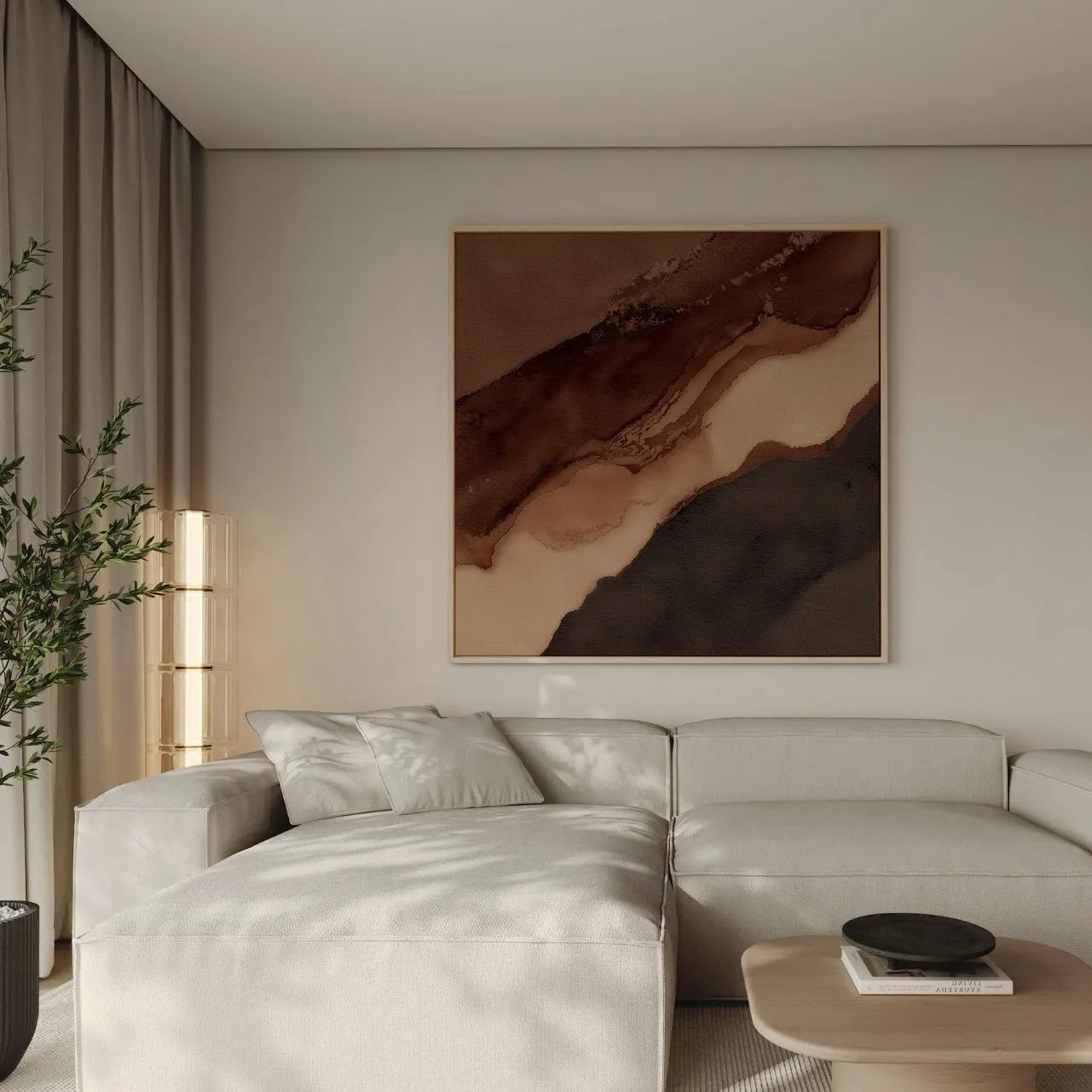 Gerahmtes Leinwandbild – Braune Strömung