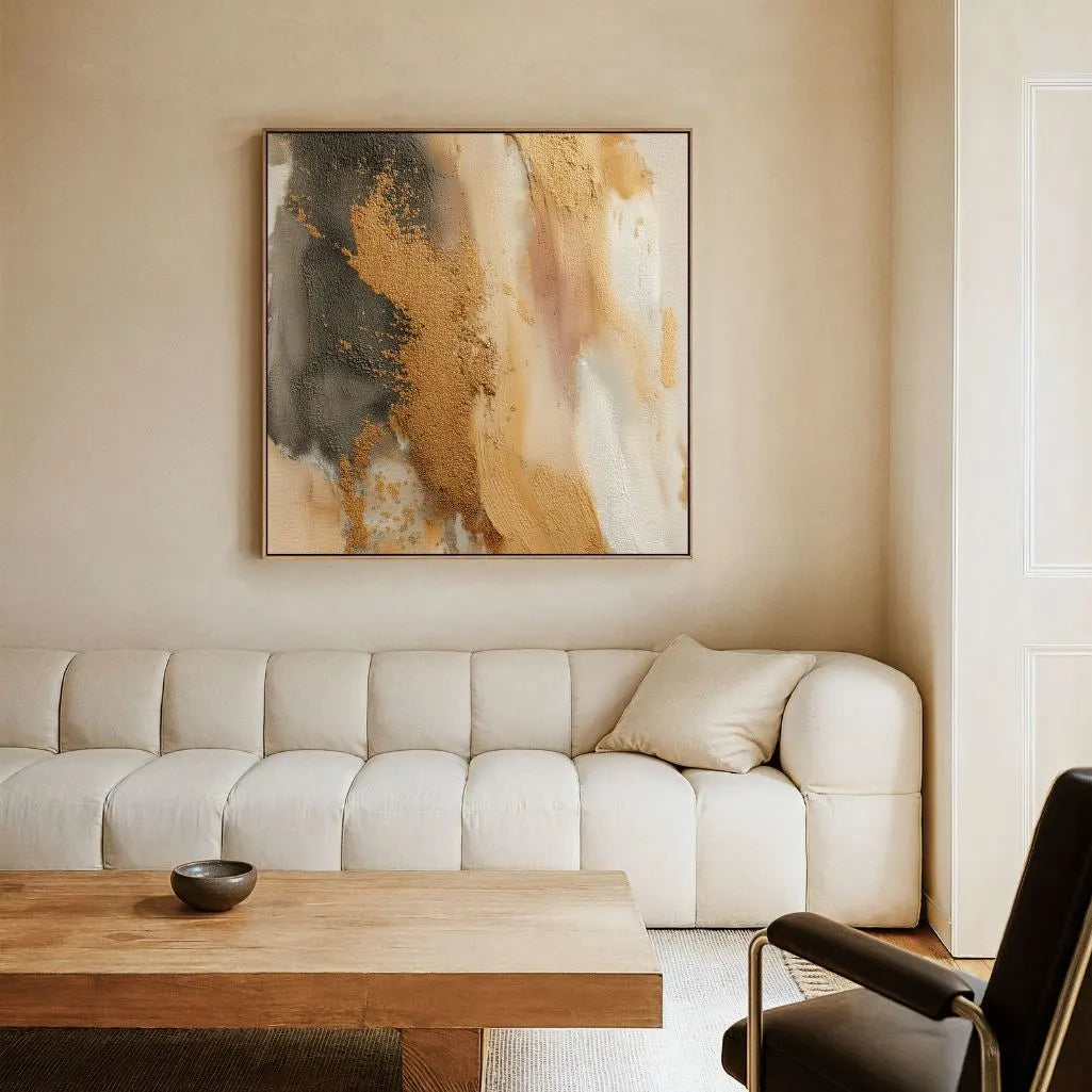 Gerahmtes Leinwandbild – Goldene Energie