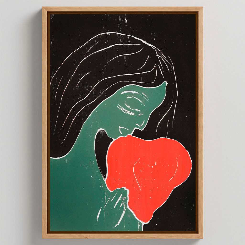 Gerahmtes Leinwandbild – Zwei Herzen (1899)