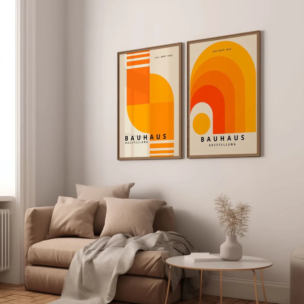 Set mit 2 Bauhaus-Postern – Orange Energy