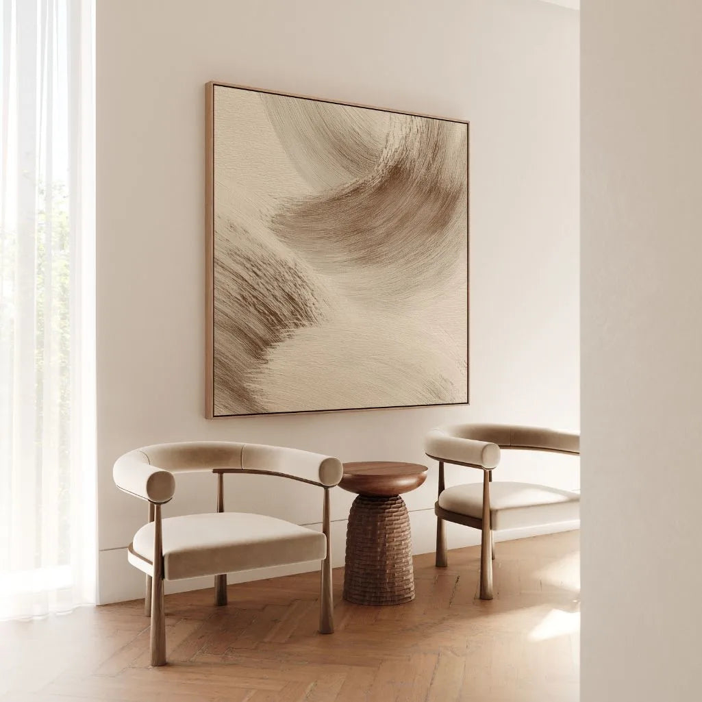 Gerahmtes Leinwandbild – Karamellbewegung