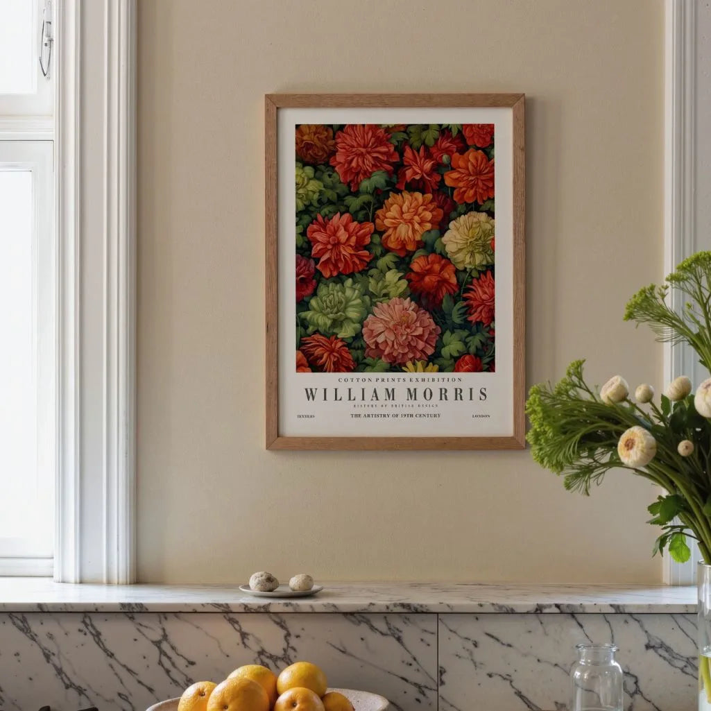 Poster – Arts-&-Crafts Blumenmuster