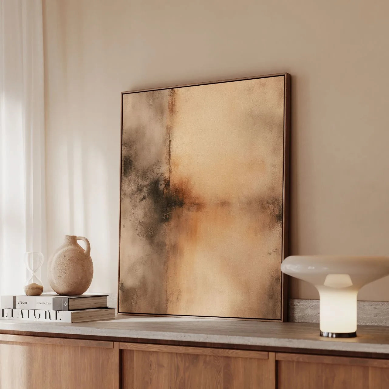 Gerahmtes Leinwandbild – Wärme der Stille