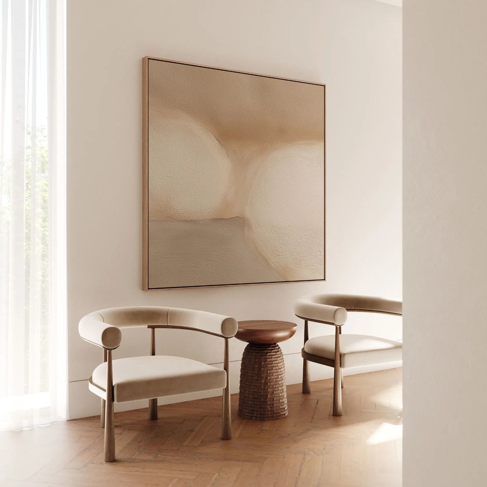 Gerahmtes Leinwandbild – Warme Textur