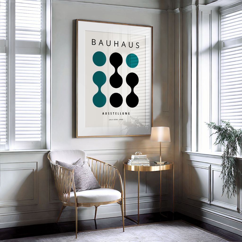 Bauhaus Türkis Kontrast Poster