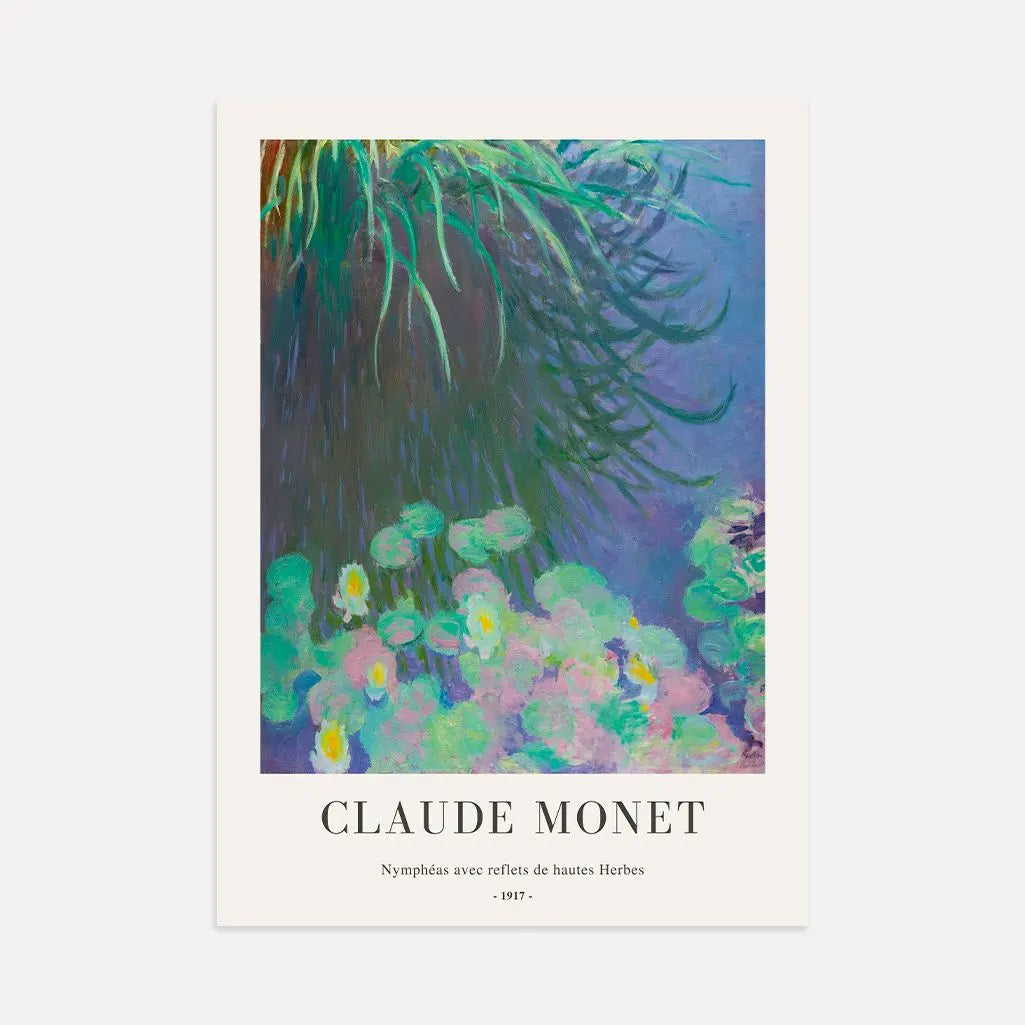 Claude Monet – Seerosen mit Gräserreflexen Poster