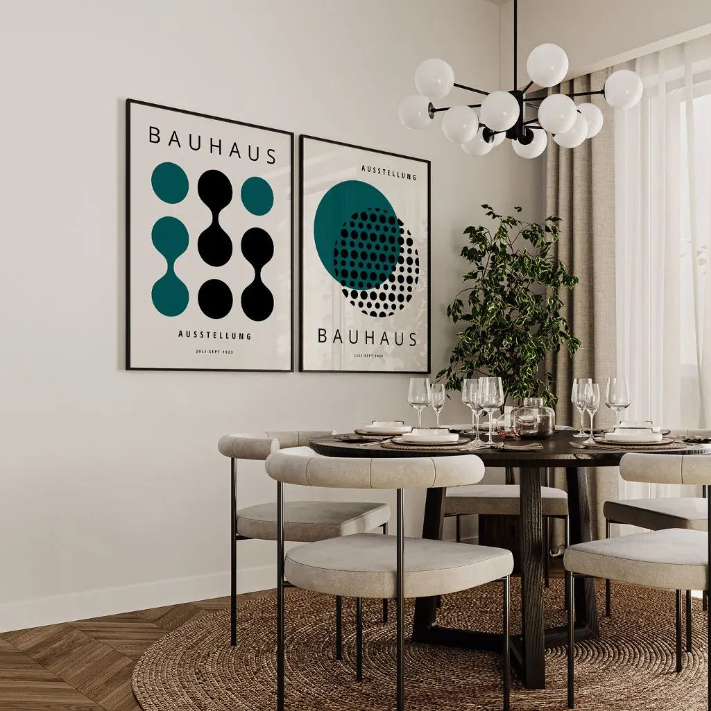 Bauhaus Schwarz Grün – 2er Poster-Set