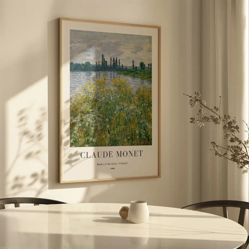 Claude Monet – Ufer der Seine bei Vétheuil Poster 1880