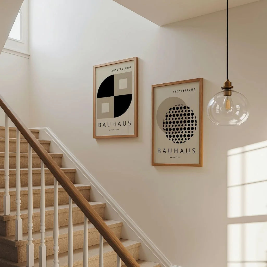 Bauhaus Schwarz-Beige – 2er Poster-Set