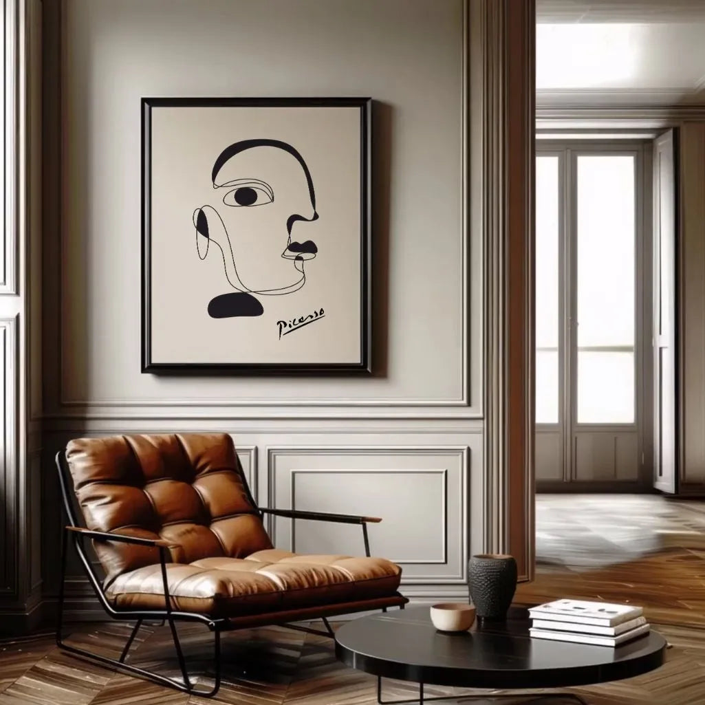 Von Pablo Picasso inspiriertes Poster – Linie des Gedankens