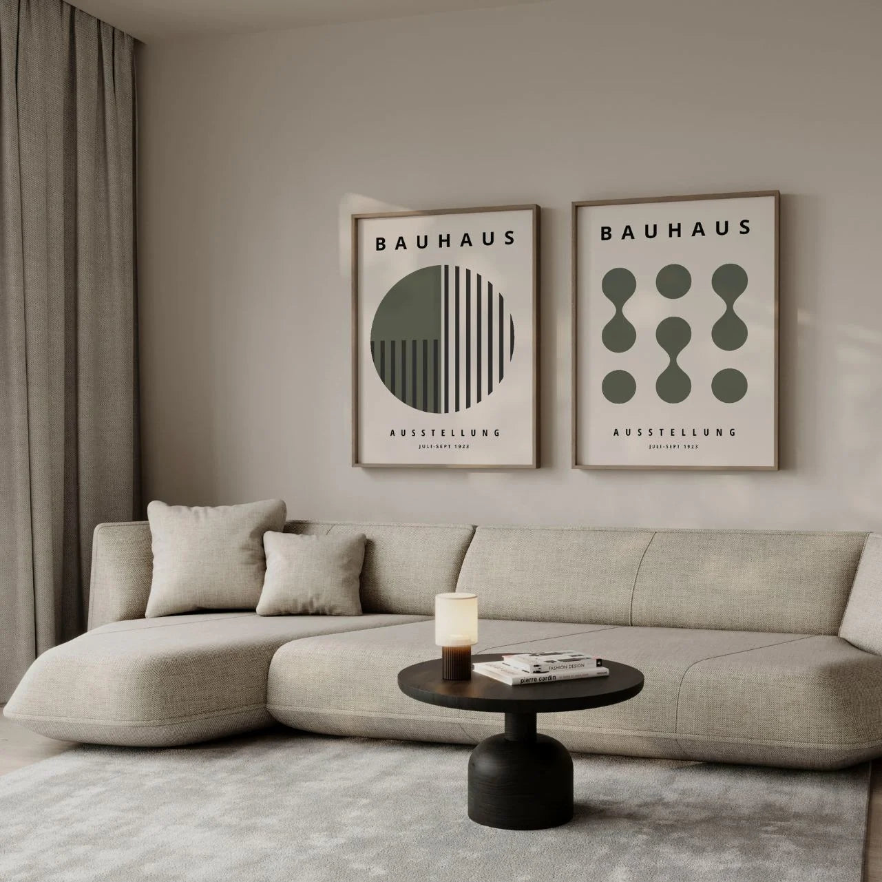 Set mit 2 Olive Bauhaus Postern