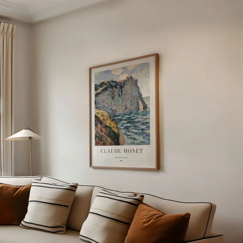 Claude Monet – Die Klippe von Aval, Étretat Poster 1885