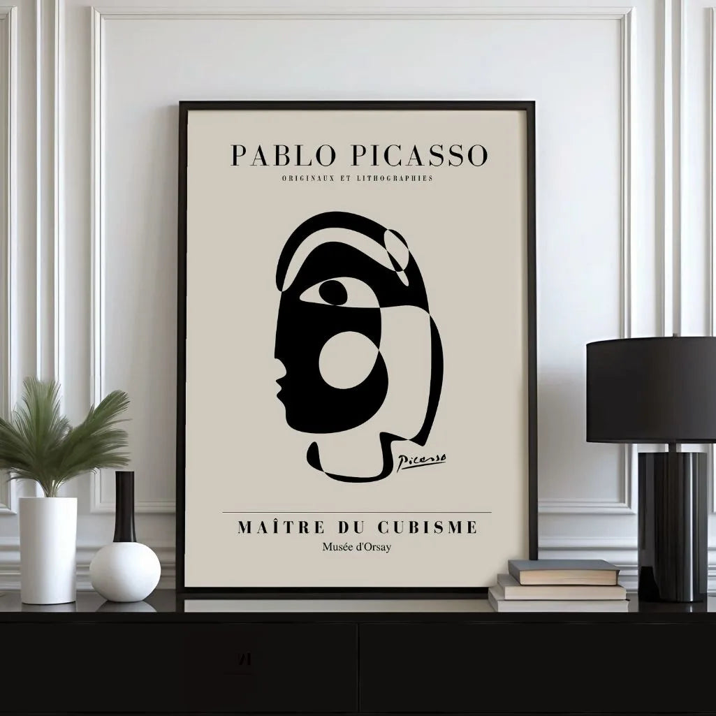 Von Pablo Picasso inspiriertes Poster – Gesicht der Geometrie