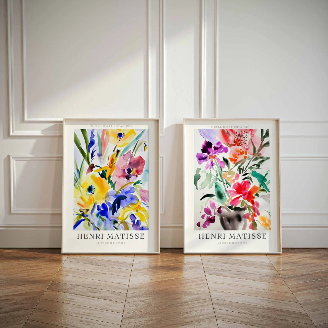 Set mit 2 Matisse-Postern – Aquarellblumen