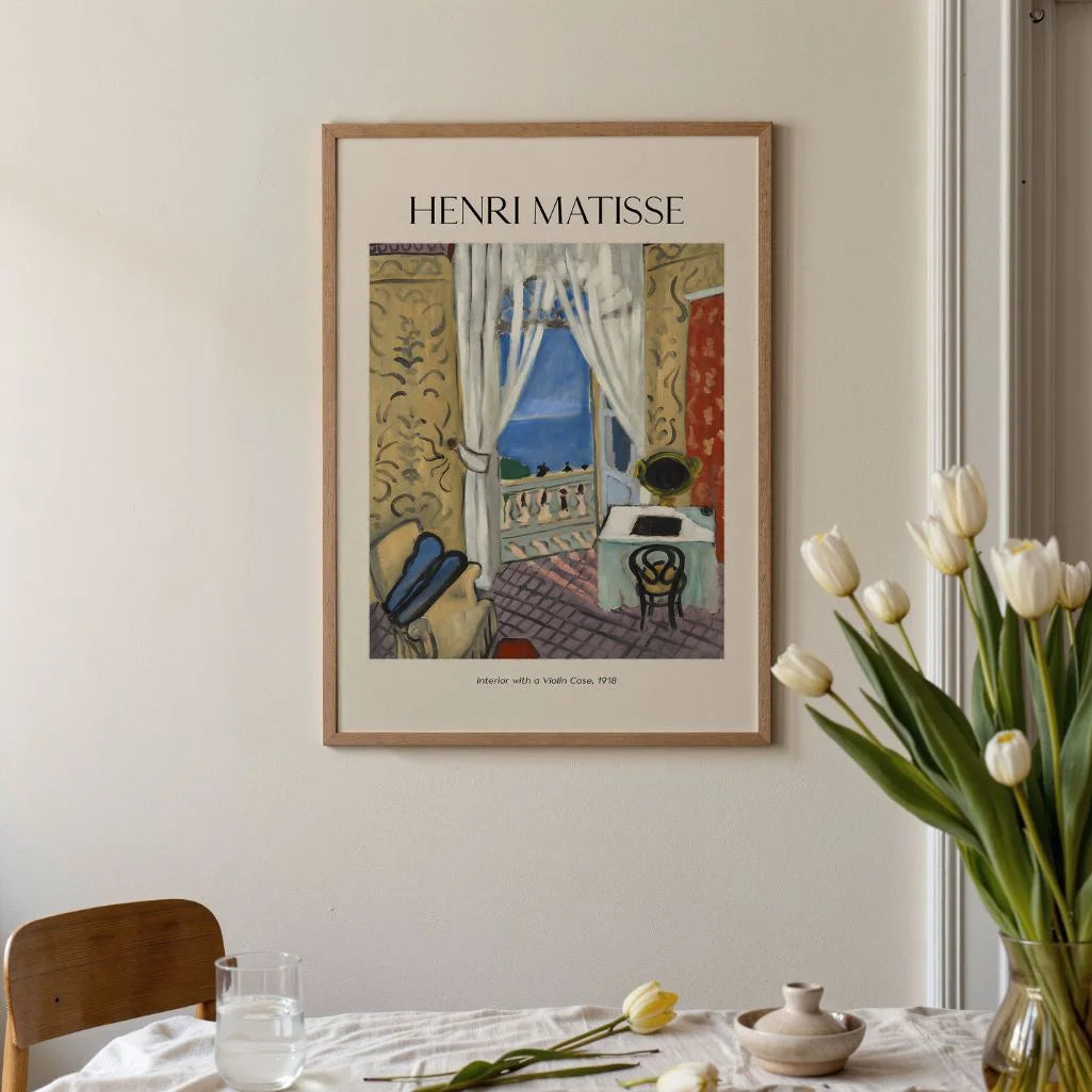 Henri Matisse – Interieur mit Violinenkasten Poster, 1918