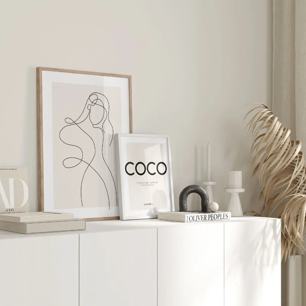 Poster – Tanz weiblicher Linien