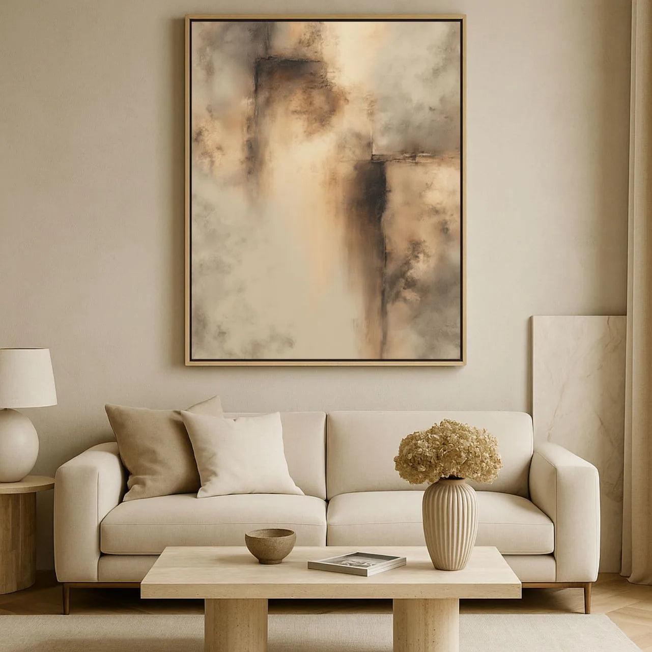 Gerahmtes Leinwandbild – Goldene Spur