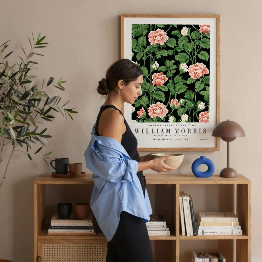 Poster – Rosa Blumenornament