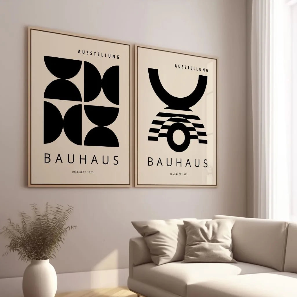 Bauhaus Schwarze Formen – 2er Poster-Set