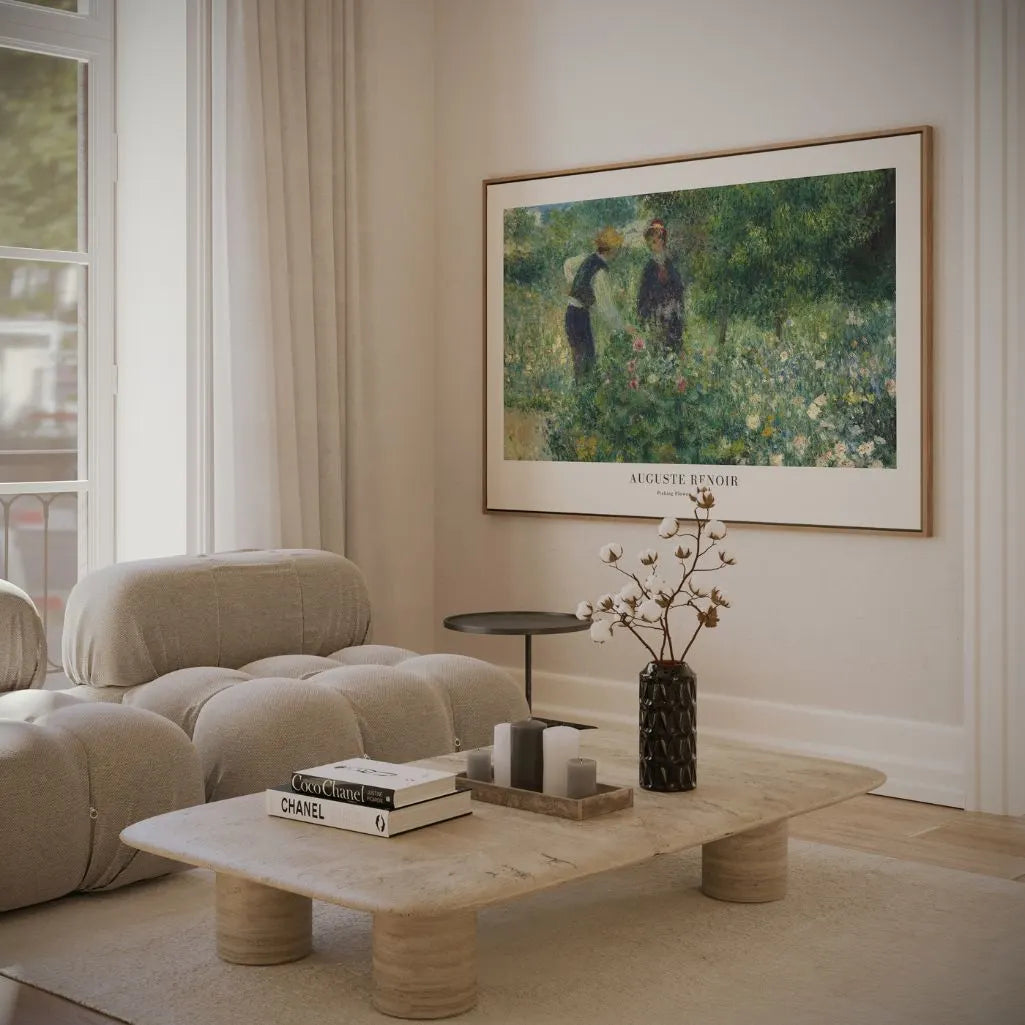 Auguste Renoir – Blumenpflückerinnen im Garten Poster, 1875 (Querformat)