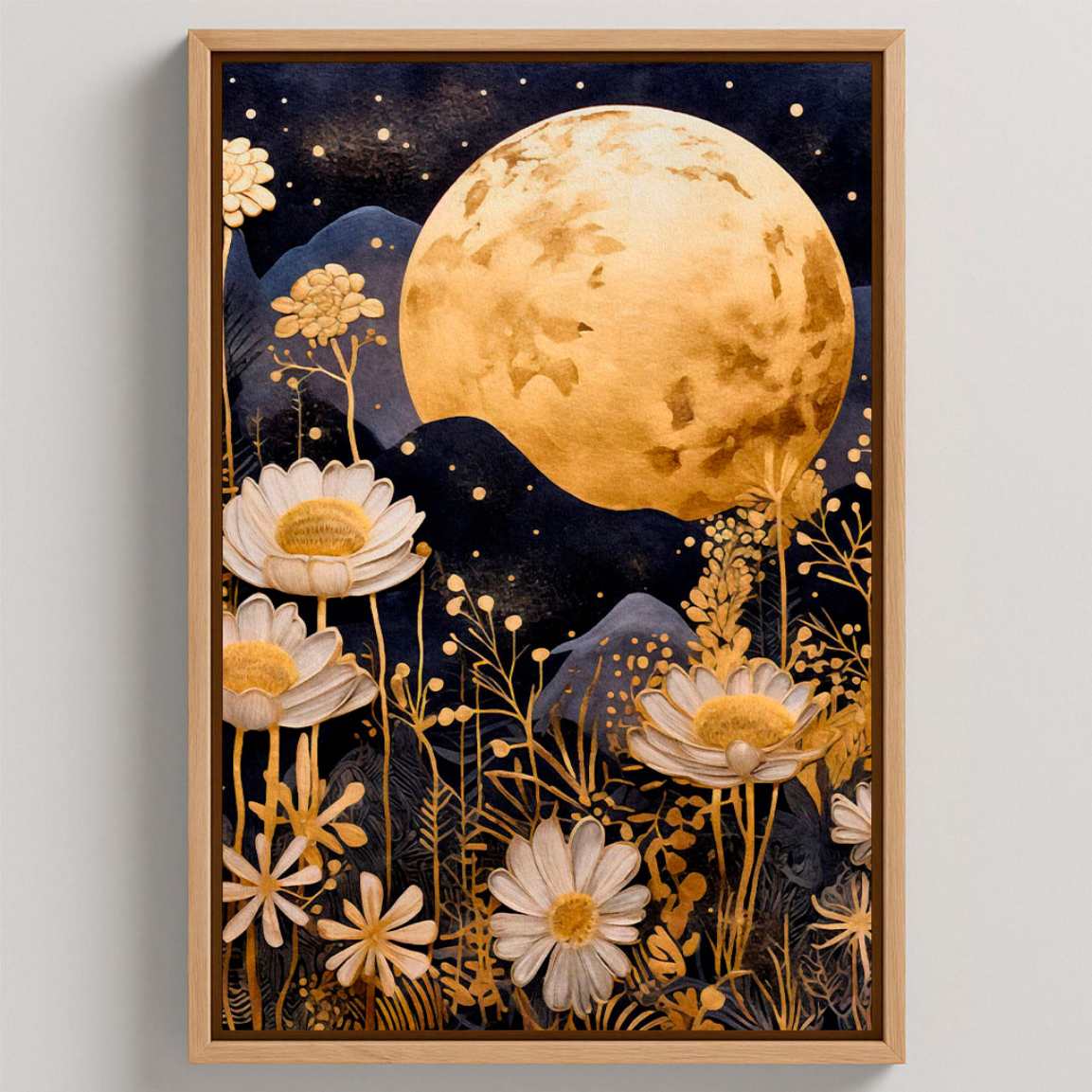 Gerahmtes Leinwandbild - Japanischer Mondgarten