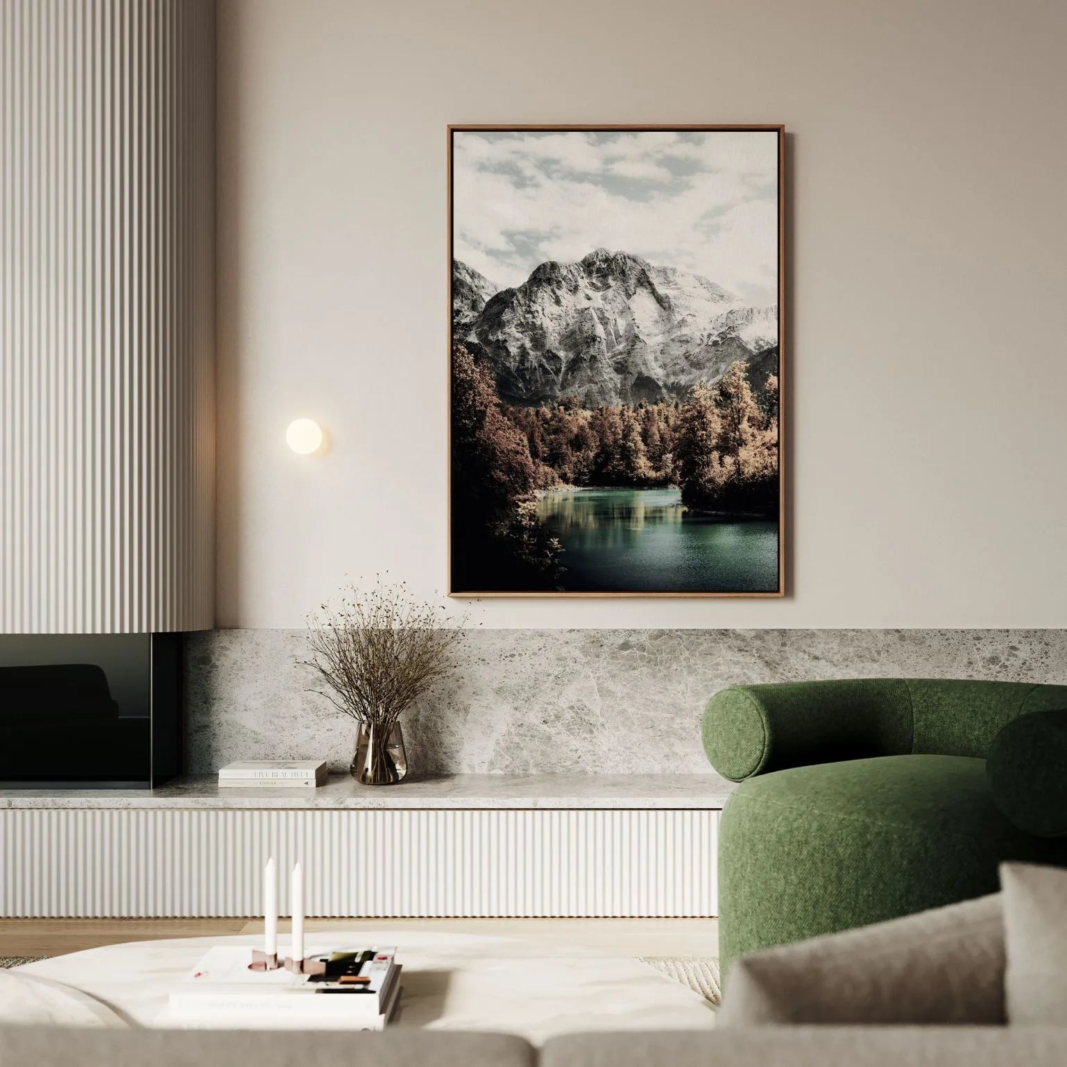 Gerahmtes Leinwandbild - Bergkraft