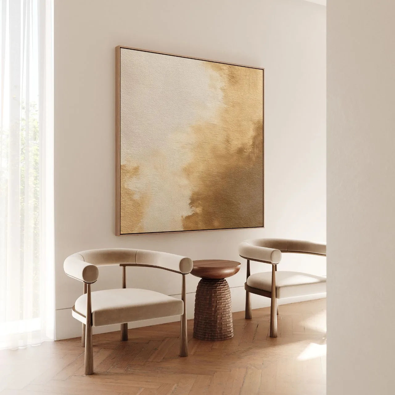 Gerahmtes Leinwandbild – Sandglanz