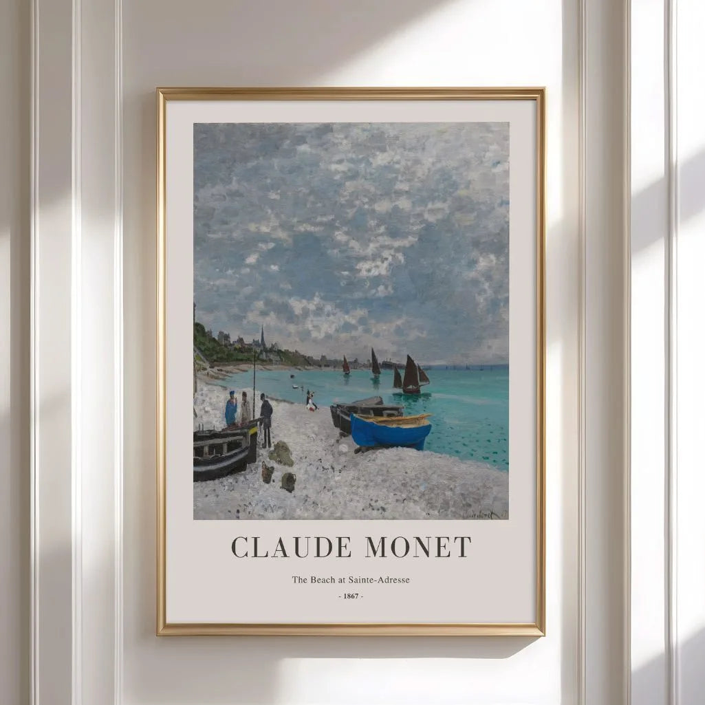 Plakat Claude Monet – Der Strand von Sainte-Adresse, 1867