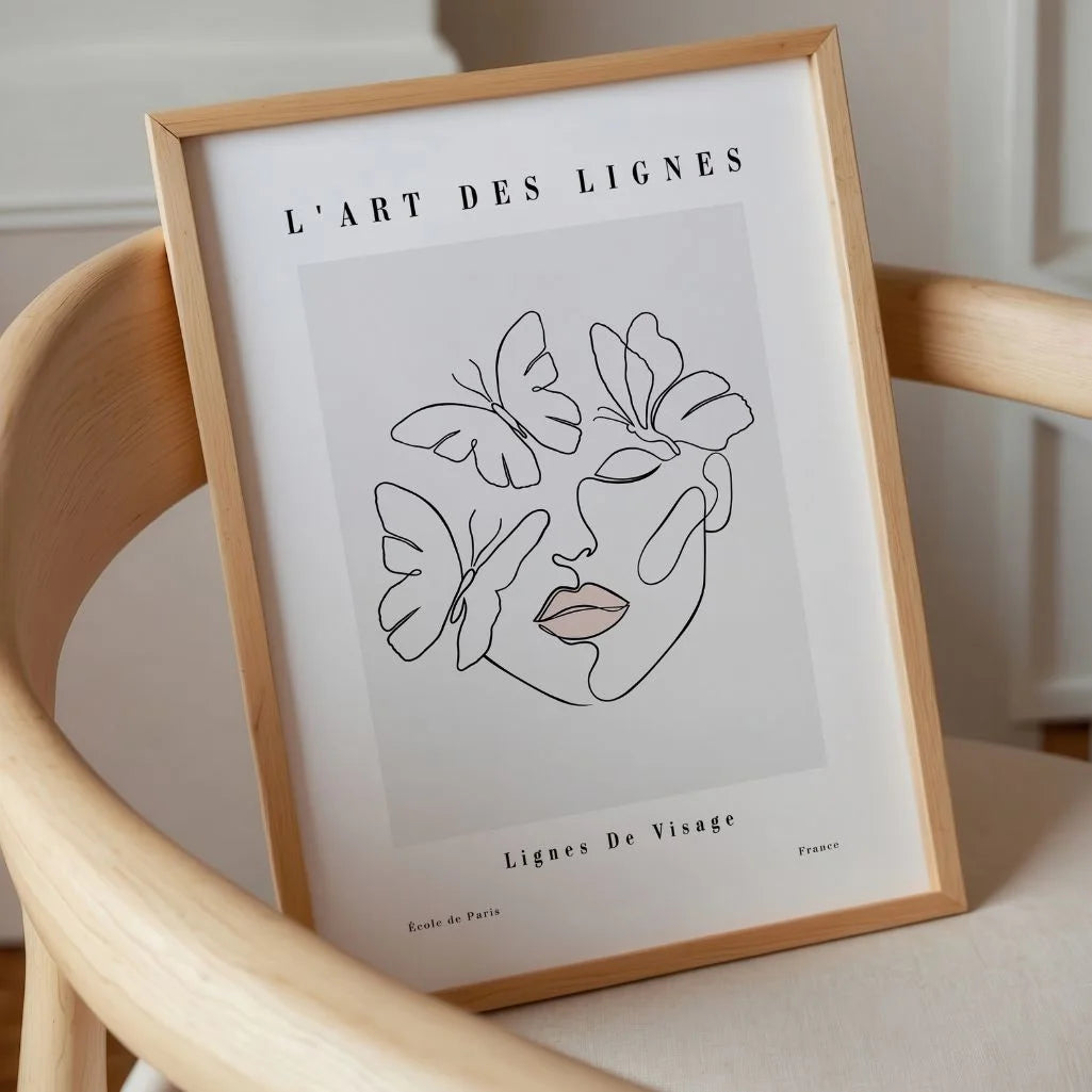 Poster – Gesicht mit Schmetterlingen