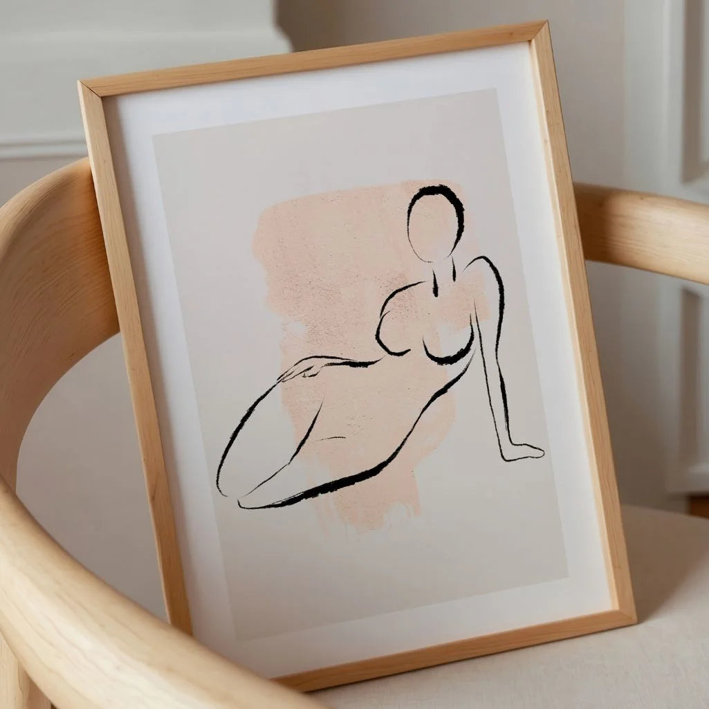 Poster – Weibliche Form in Linie