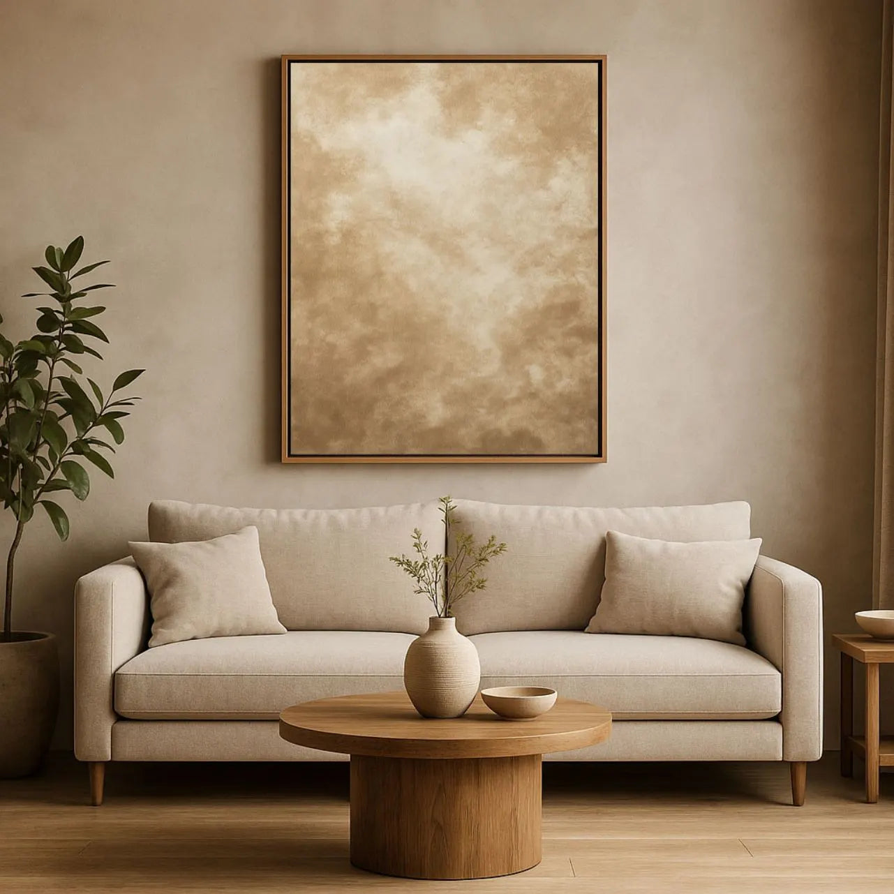 Gerahmtes Leinwandbild – Sandstille