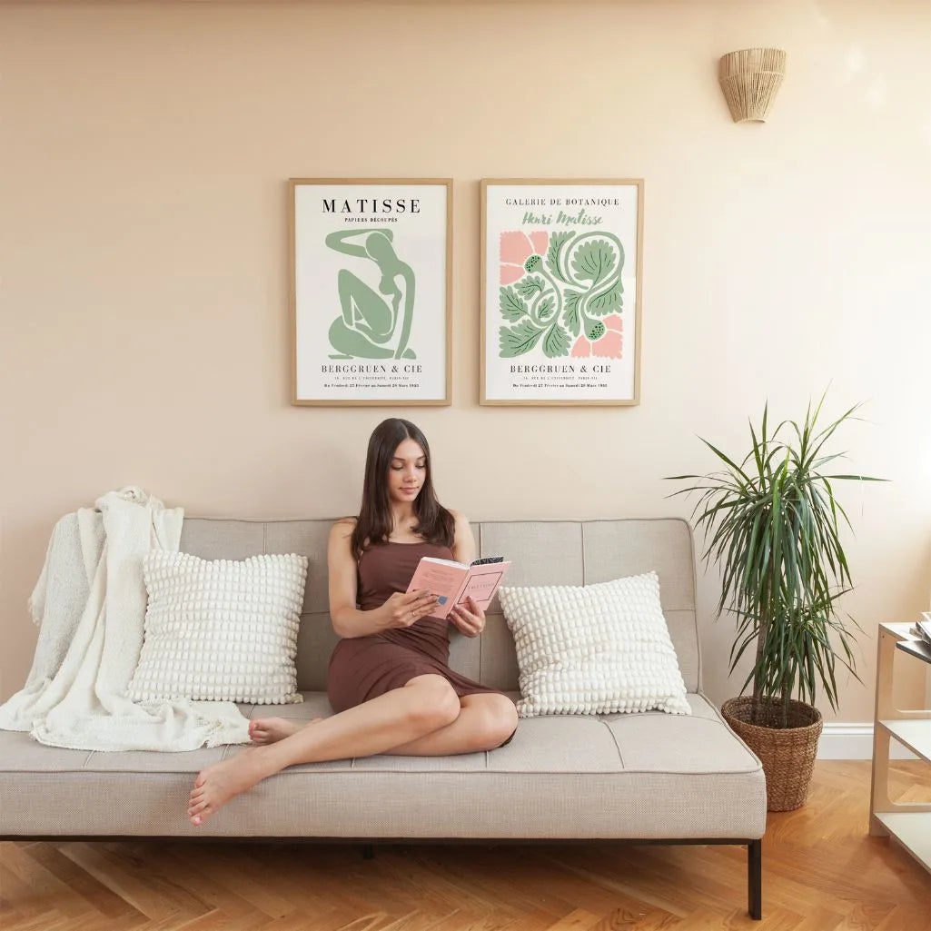 Set mit 2 Matisse-Postern – Grüne abstrakte Botanik 