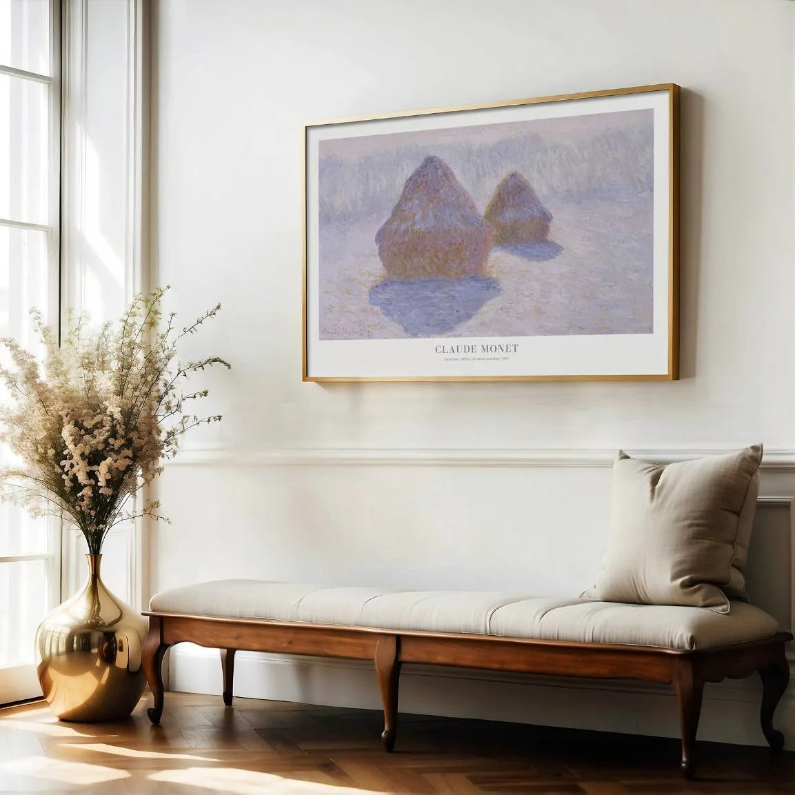 Claude Monet Poster – Heuschober, Schnee und Sonne