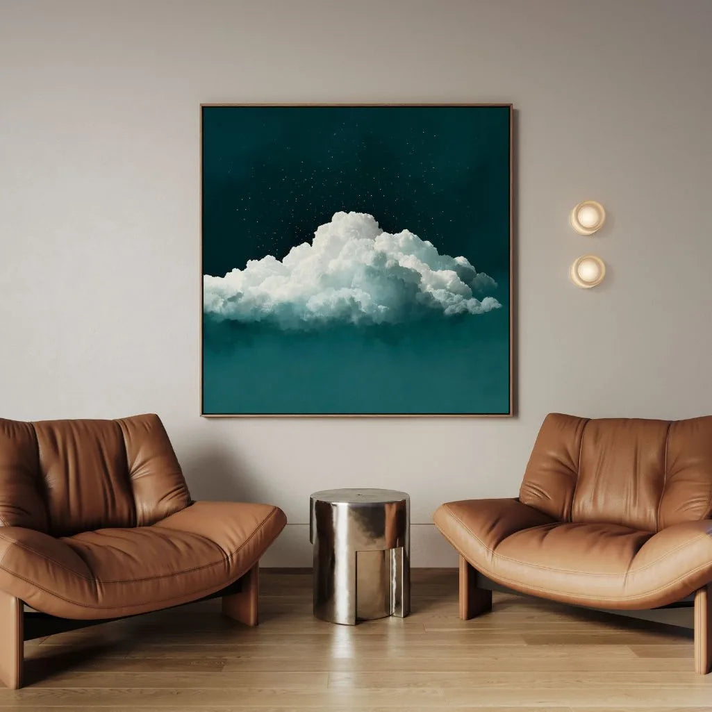 Gerahmtes Leinwandbild – Grüner Himmel