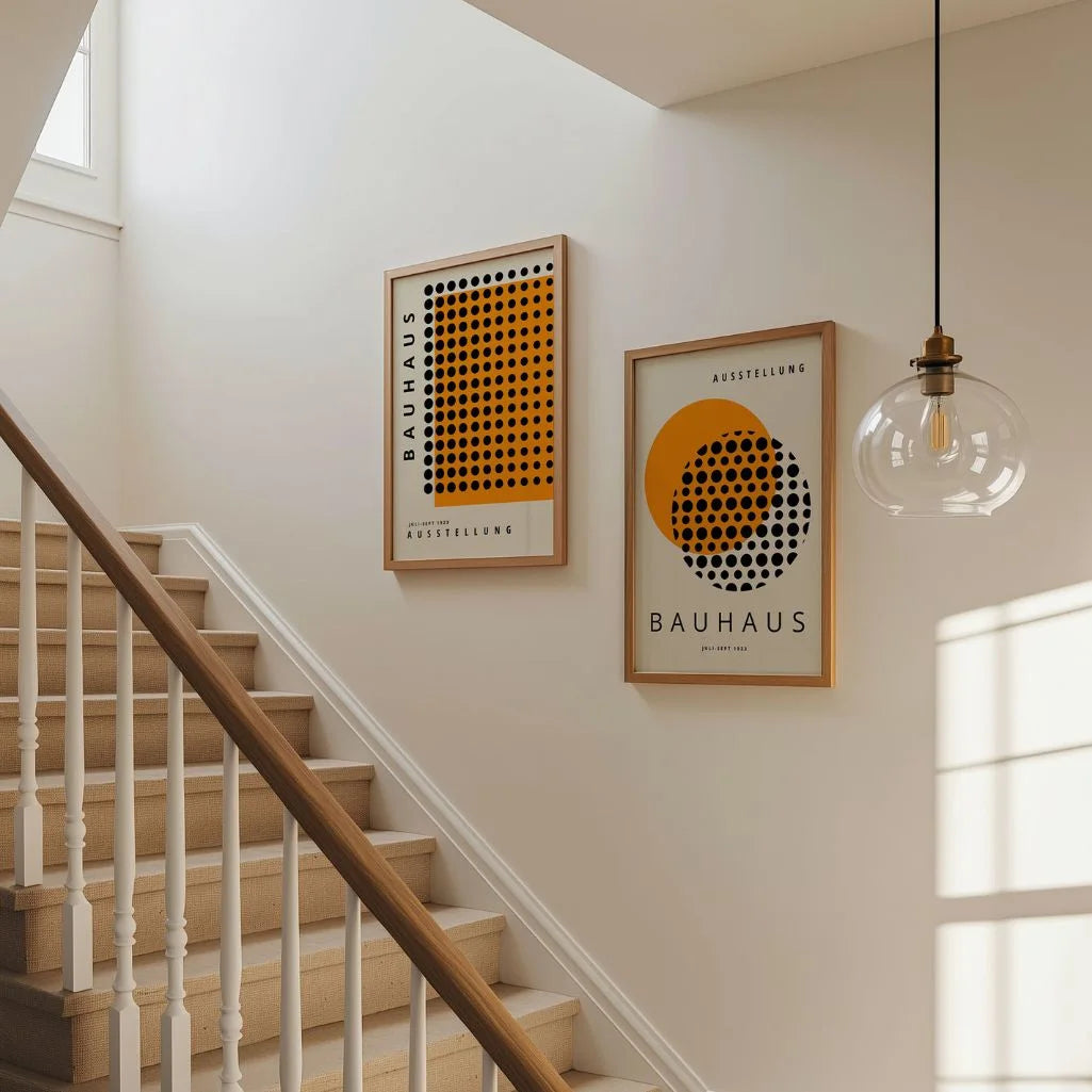 Bauhaus Schwarz Orange – 2er Poster-Set