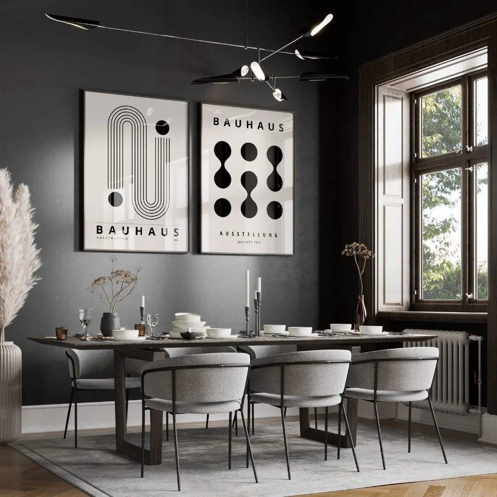 Bauhaus Schwarze Formen – 2er Poster-Set