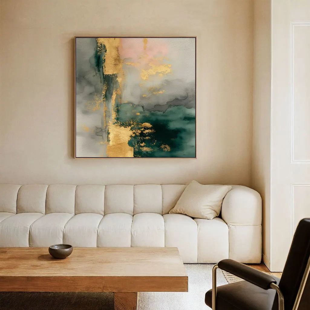 Gerahmtes Leinwandbild – Goldene Tiefe